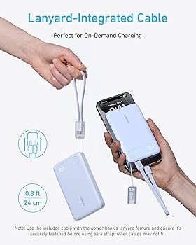 Anker Power Bank パープル Anker Power Bank (20000mAh, 22.5W, Built-In USB-C ケーブル
